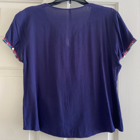 Embroidered blue blouse - Picture 2 of 3